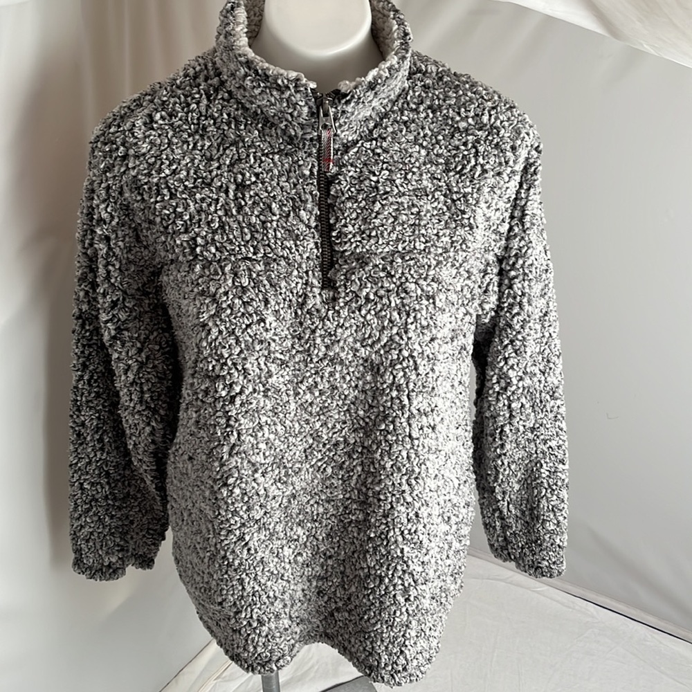Dylan Snowcap Sherpa heather gray half zip fleece pullover
